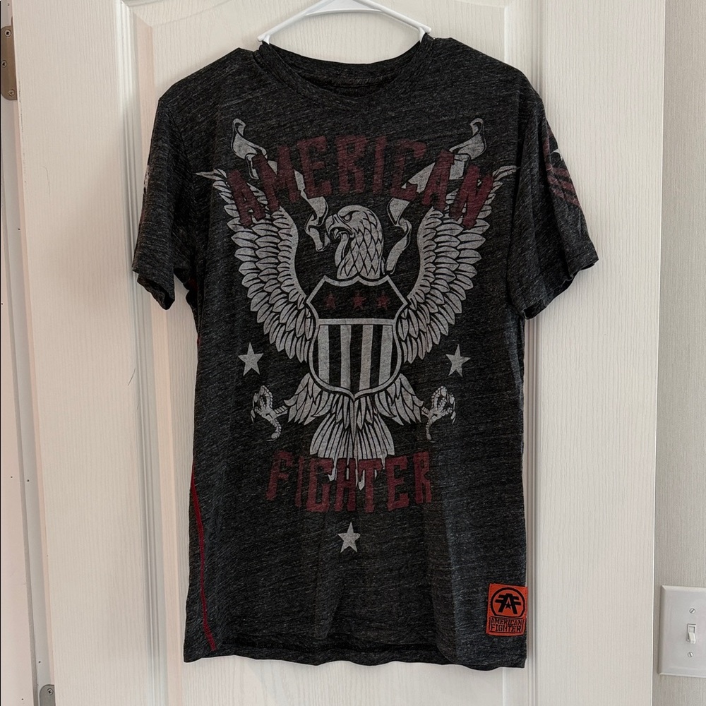 American Fighter Charcoal Tee with Eagle Design